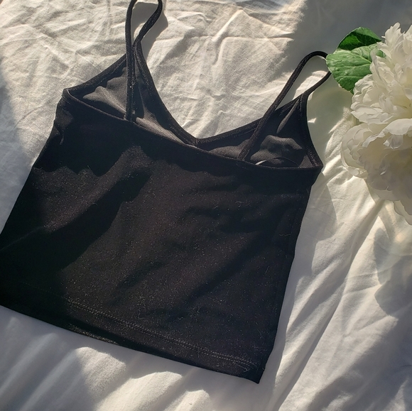 Black Velvet Cropped V-neck Camisole - size small - Picture 2 of 7